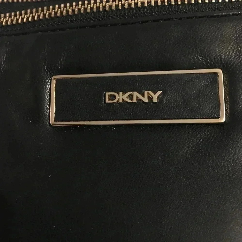 DKNY Black leather satchel handbag